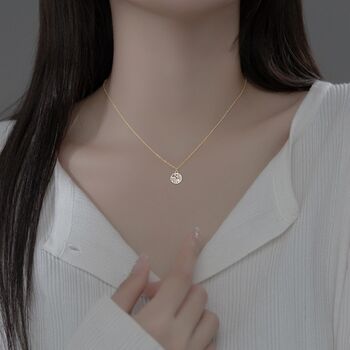 Gold Plated Mini Geometric Circle Necklace, 4 of 6