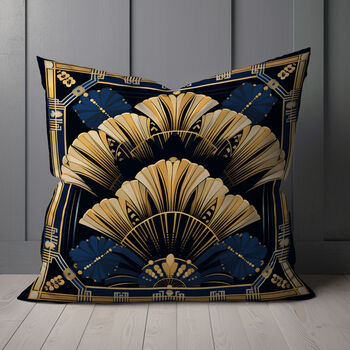 Deco Elegance In Blue Art Deco Cushions Design Three, 6 of 8