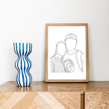Custom Couples Line Drawing Personalised Illustration, 10 of 10
