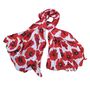 Poppy Red And White Mid Weight Flower Scarf, thumbnail 3 of 4