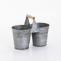 Zinc Twin Planter With Handle, thumbnail 1 of 5
