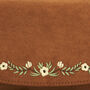 Tan Floral Embroidered Purse Large, thumbnail 4 of 7