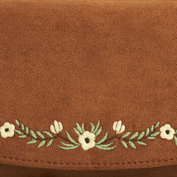 Tan Floral Embroidered Purse Large, 4 of 7