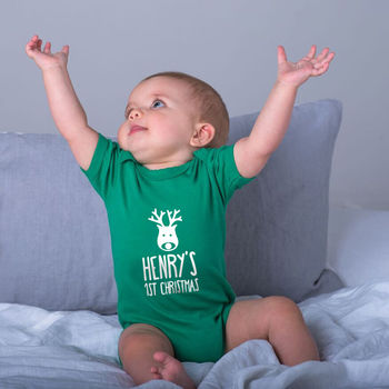 Personalised First Christmas Baby Grow, 2 of 3
