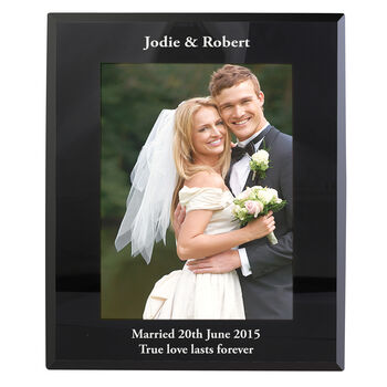 Personalised Black Glass Photo Frame 5x7, 9 of 10