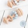 Bambino Eco Friendly Wooden Blue Rattle Teething Toy, thumbnail 2 of 3