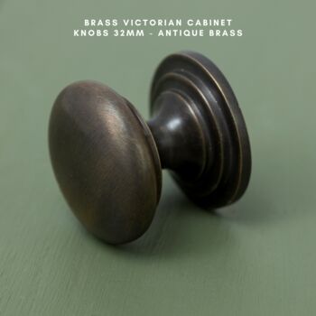 Solid Brass Victorian Cabinet Knobs And Round Cup Pulls, 3 of 8