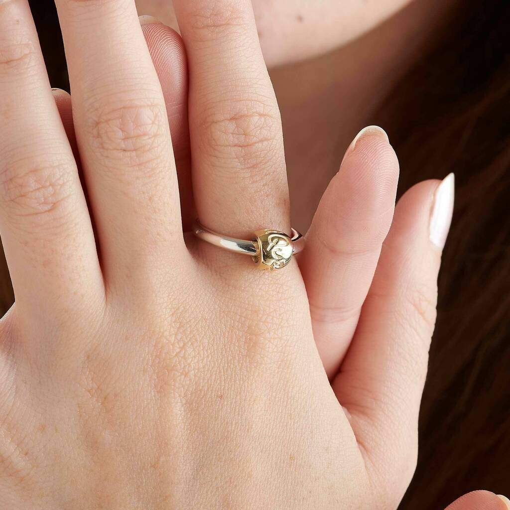 Que Sera Worry Bead Silver And Recycled Solid Gold Ring By Scarlett Off