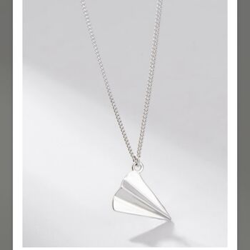 Paper Plane Sterling Silver Necklace, 2 of 5