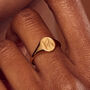 Floral Engraved Initial Signet Ring, thumbnail 7 of 9