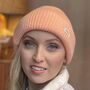 Coral Ladies Fashion Beanie Hat, thumbnail 1 of 4