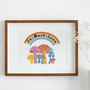 Personalised Retro Mushrooms Art Print, thumbnail 1 of 4