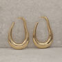 Irregular U Shape Hoops Gold, thumbnail 1 of 8