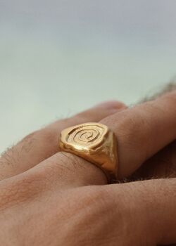 Gold Gaia Ring Unisex Gift, 5 of 6