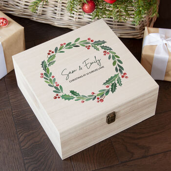 Personalised Couple's Wreath Christmas Eve Box, 11 of 12