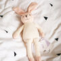 Crochet Bunny In Pink Stripes Soft Toy For Baby And Toddler, thumbnail 5 of 12