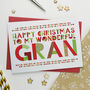Wonderful Granny/Nanny/Gran/Nan Christmas Card, thumbnail 2 of 6