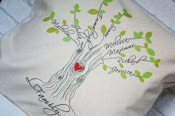 Personalised Family Tree Cushion With Heart Cover, 2 of 3