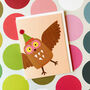 Mini Brown Owl Greetings Card, thumbnail 4 of 4