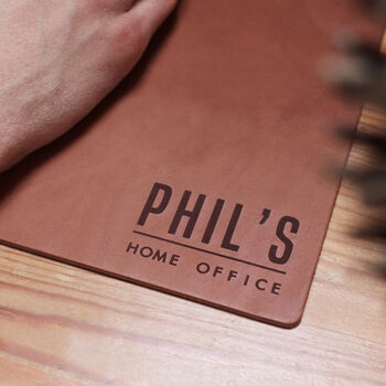 Personalised Home Office Premium Leather Mouse Pad, 3 of 12