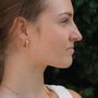 Gold T Bar Hoop Earrings, thumbnail 4 of 8