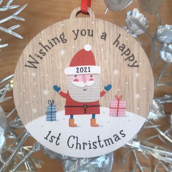 Personalised 1st Christmas Bauble Decoration, 4 of 5