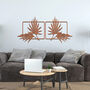 Set Of Two Metal Palm Leaves Wall Art Tropical Decor, thumbnail 8 of 11