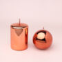 G Decor Rose Gold Glass Effect Metallic Candle, thumbnail 2 of 5