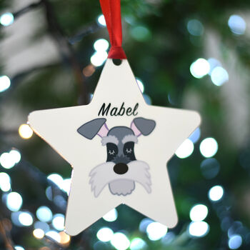Schnauzer Christmas Tree Dog Decoration Personalised, 7 of 10