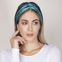 Tie And Dye Blue And Grey Mulberry Silk Headband, thumbnail 2 of 5