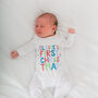 Personalised Any Wording Baby First Christmas Babygrow, thumbnail 4 of 11