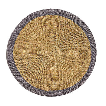 Coloured Trim Natural Round Grass Placemat, 4 of 9