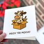 Enjoy The Moove Card – Funny New Home Card, thumbnail 1 of 6