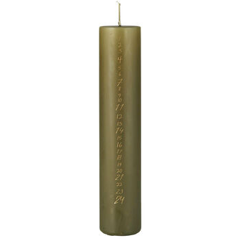 24 Days Christmas Countdown Pillar Candle Moss Green, 2 of 2