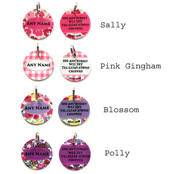 Personalised Ditsy Floral Pet Dog ID Tags, 2 of 2