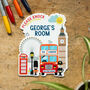 Personalised London Bus Bedroom Door Sign, thumbnail 2 of 12