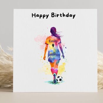 Personalised Football Girl Birthday Card, 2 of 2