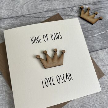 Personalised King Of Dads Crown Birthday Card, 2 of 2