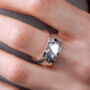 Cherish Silver Heart Moonstone Spinning Ring, thumbnail 4 of 9
