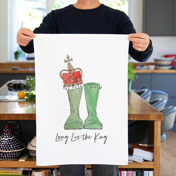 The King's Coronation Welly Boot Tea Towel, 2 of 2