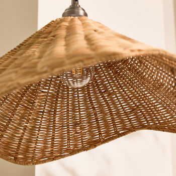 Rattan Scalloped Easy Fit Ceiling Shade, 4 of 4