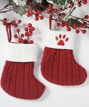 Mini Knitted Red Pet Stocking, 2 of 3