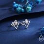 Sterling Silver Triangle And Marquise Cz Arrow Stud Earrings, thumbnail 1 of 12