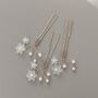 Pearl Flower Bridal Hair Pins Set Of Three, thumbnail 9 of 13