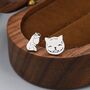 Asymmetric Alice And Cat Stud Earrings, thumbnail 1 of 11