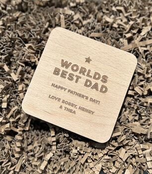 Personsalised Wooden Oak Beer Opener Coaster Gift, 2 of 4