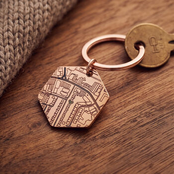 Personalised Street Map Hexagon Keyring, 5 of 12