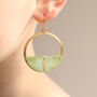 Olive Green Kintsugi Hoop Earrings, thumbnail 2 of 5