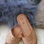 Open Toe Woman's Leather Slippers By Onaie, thumbnail 3 of 5