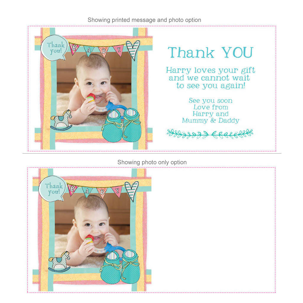 Personalised New Baby Thank You Cards Pack Of Six By Alice Palace | notonthehighstreet.com